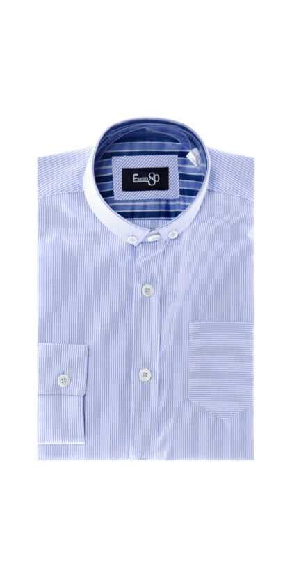 1880 Boys Light Blue Striped Shirt