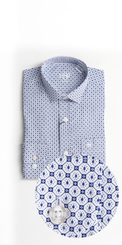 1880 Boys Blue 70s Polka Dot Shirt