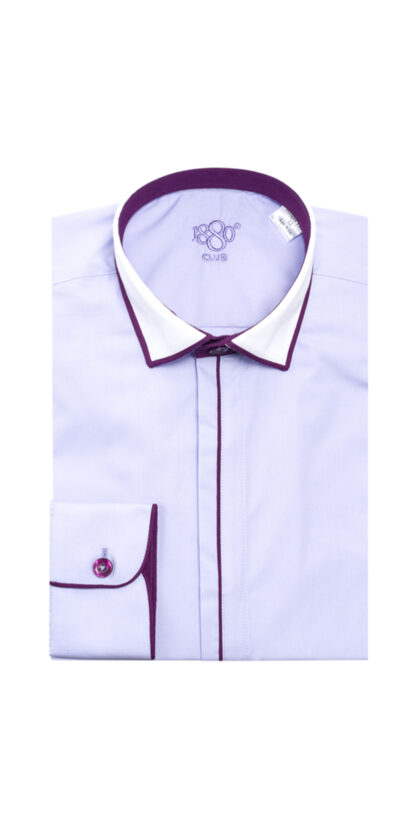 1880 Boys Lilac Shirt with piping