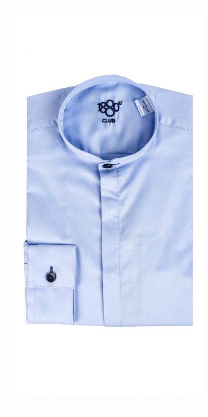 1880 Boys Blue Grandfather Collar Shirt