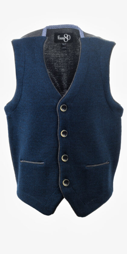 Boys Navy Wool Waistcoat