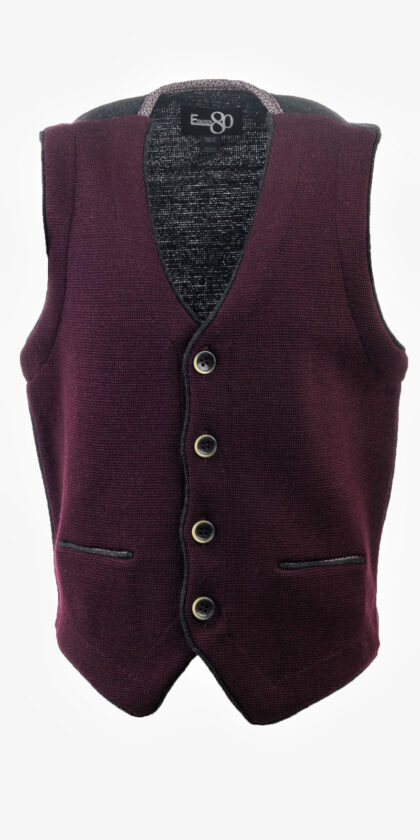 Boys Burgundy Wool Waistcoat