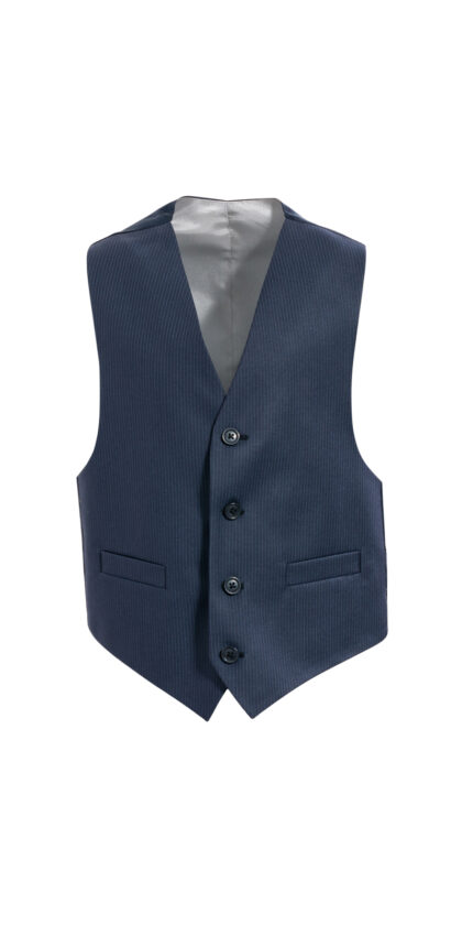 Boys Navy self Stripe waistcoat