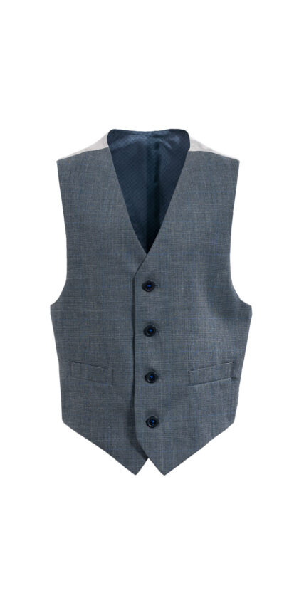 Boys Light Grey Check Waistcoat