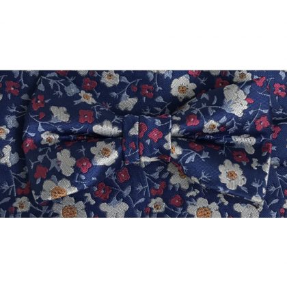 Boys Light Navy Floral Bowtie Set