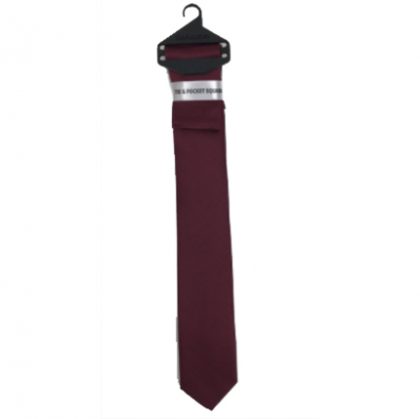 Boys Solid Colour Tie Sets - Burgundy