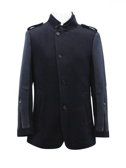 Mens Navy Wool Coat