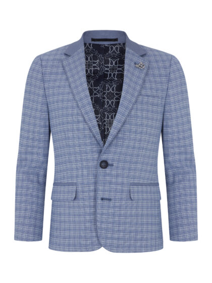 Boys Sky Blue check pattern jacket