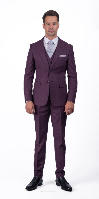 Burgundy Wedding - 3 Piece Slim Fit Suit