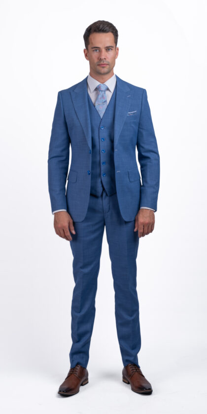 Mannion - Sky blue Linen Fashion - 3 Piece Suit