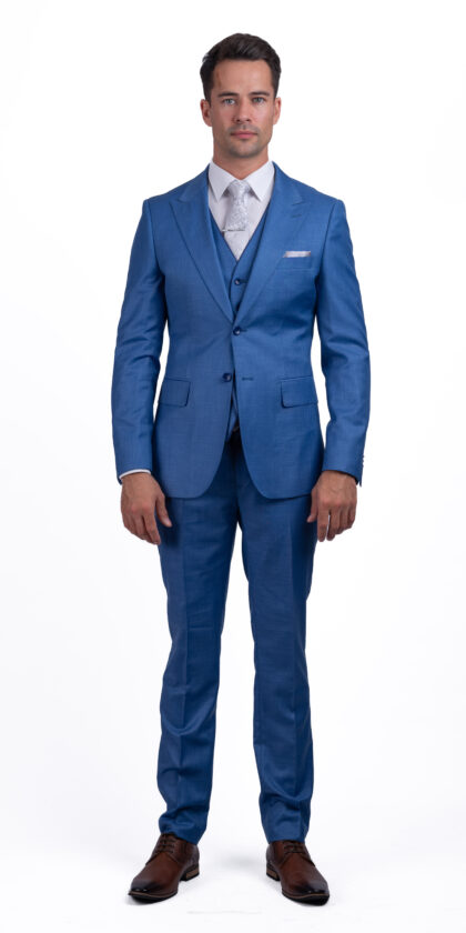 Malone Wedding - Indigo Blue 3 Piece Slim Fit Suit
