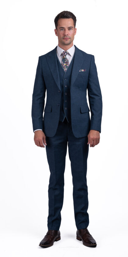 Pasquale Teal Debs & Occasions - 3 Piece slim fit Suit