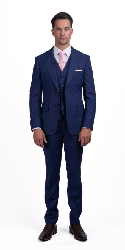 Cluxton Cobalt Blue Wedding - 3 Piece Slim Fit Suit