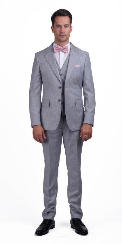 Sheeran - Light Grey 3 Piece Slim Fit Fashion Suit