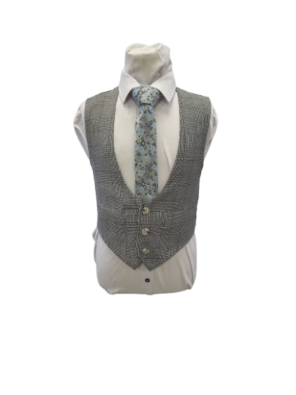 Boys Grey Check Waistcoat