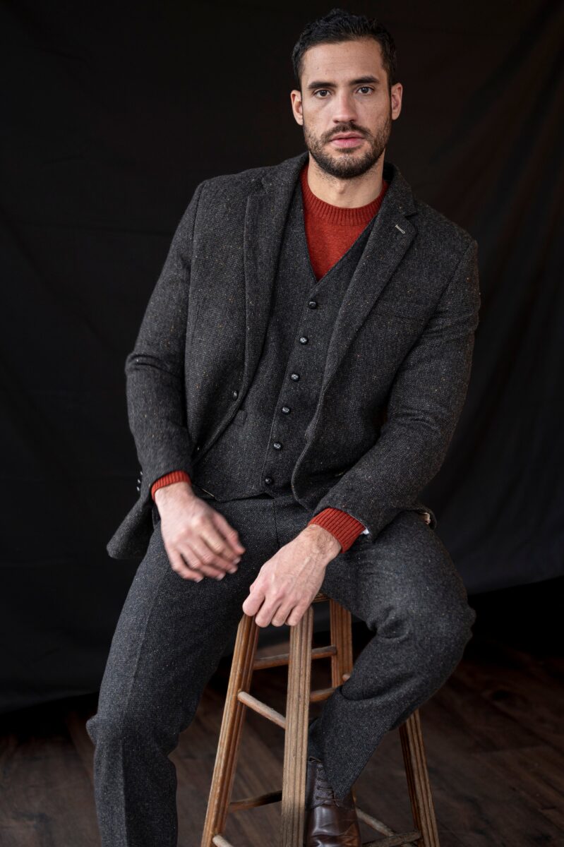 Brown Hopsack Tweed Three-Piece Suit - Image 4