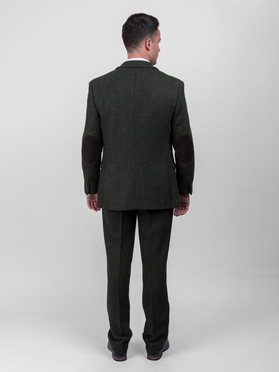 Green Herringbone Tweed Three-Piece Suit - Image 4