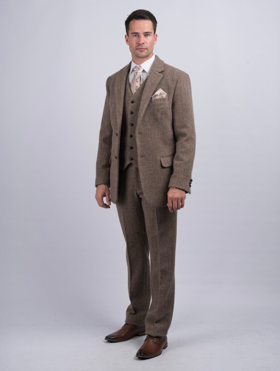 Fawn Tweed Three-Piece Suit