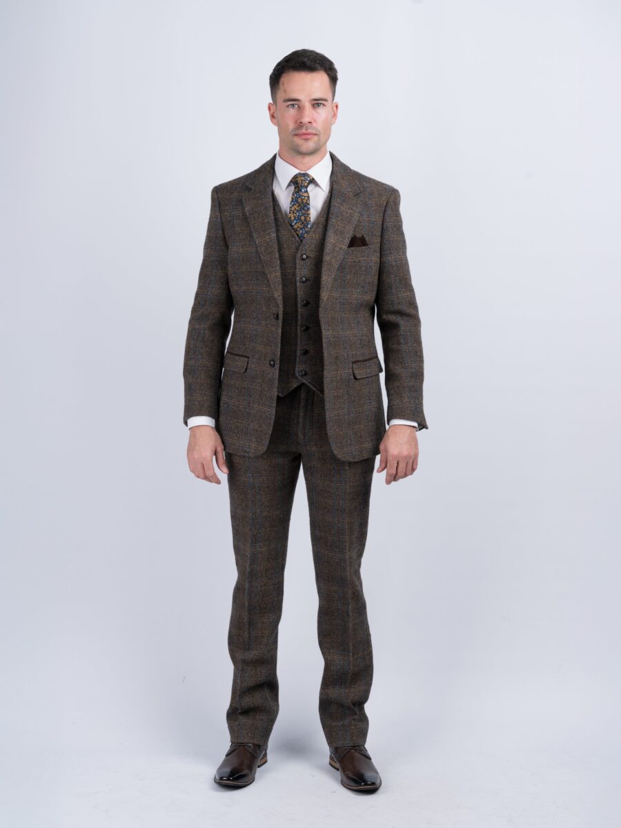 Brown Hunting Tweed Three-Piece Suit