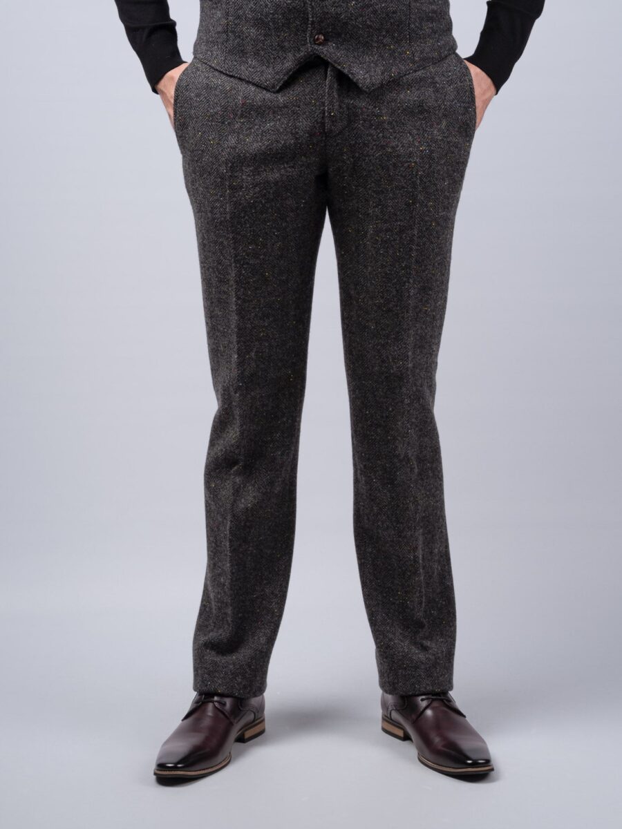 Smoke Herringbone Tweed Three-Piece Suit - Image 8